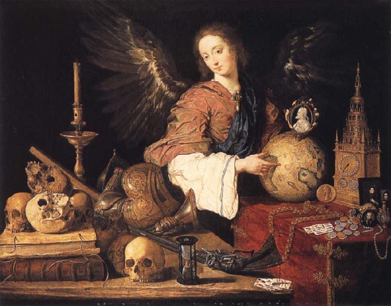 PEREDA, Antonio de Allegory of vanity Spain oil painting art